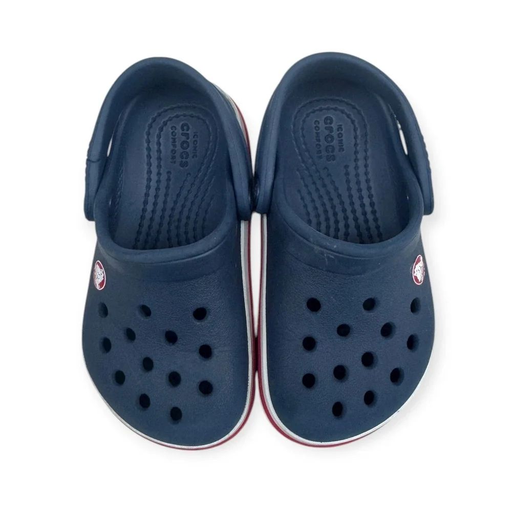 Kids Navy Blue Crocs Classic Lined Clogs Size 7‎ Comfort Shoes